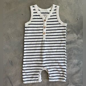 Cloud Tank Romper — Natural Stripe